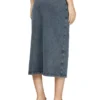 o-alline Jupe midi en jersey effet denim