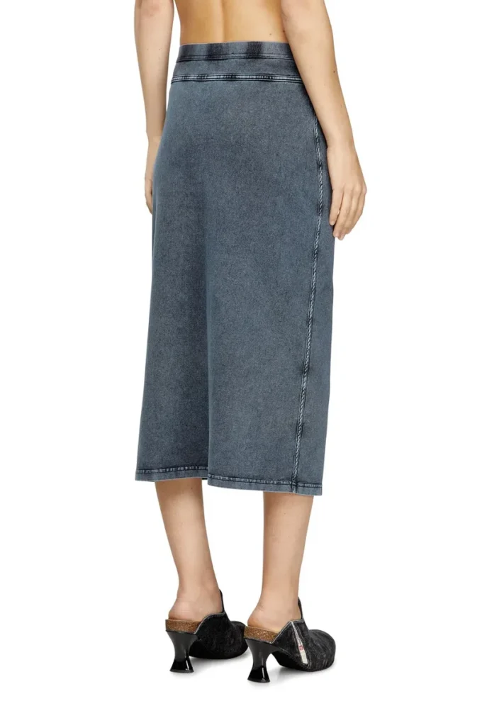 o-alline Jupe midi en jersey effet denim