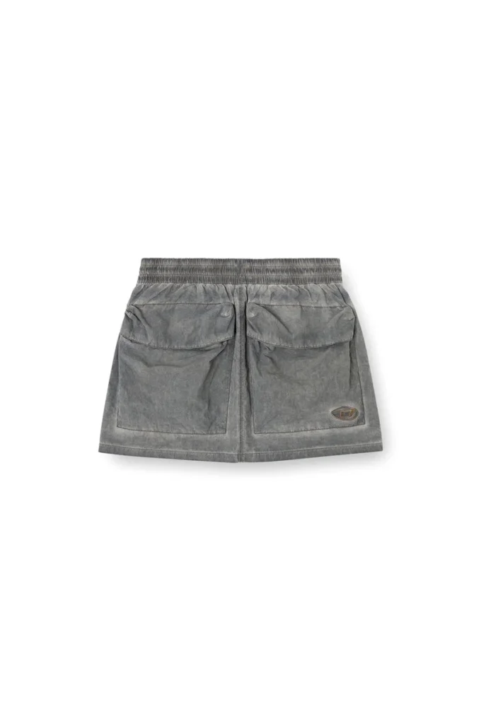 o-cean-s1 Mini-jupe en nylon avec grandes poches kangourou