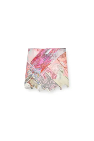 o-dare Mini-jupe en viscose avec imprimé héraldique