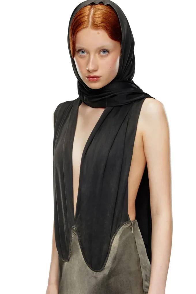 o-dyva Robe à empiècements foulard