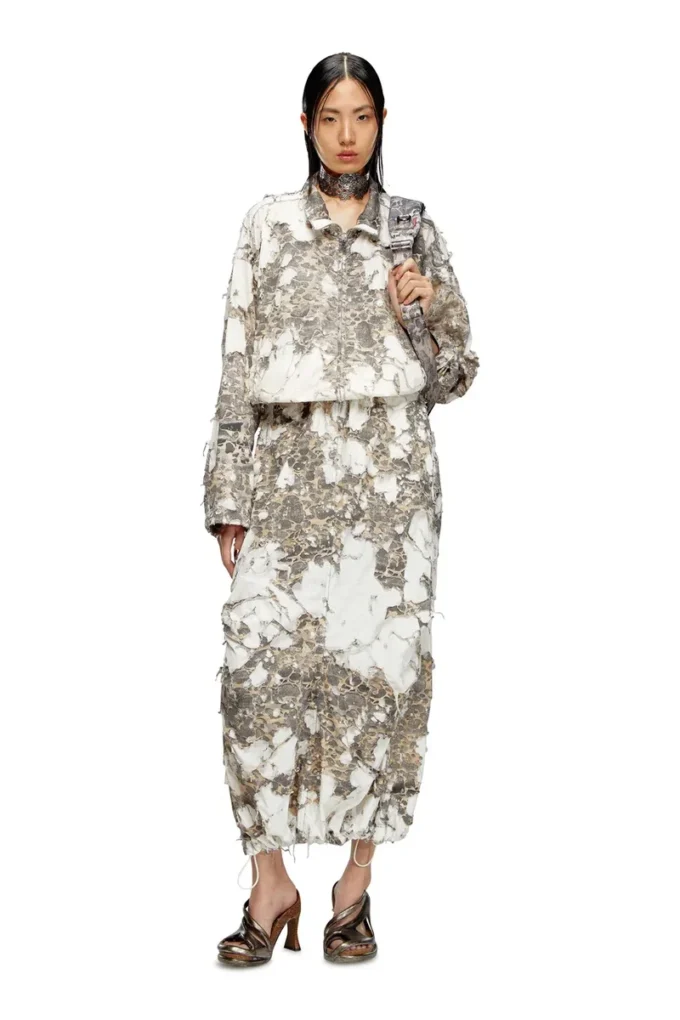 o-hockys Jupe longue avec couche camouflage déchirée