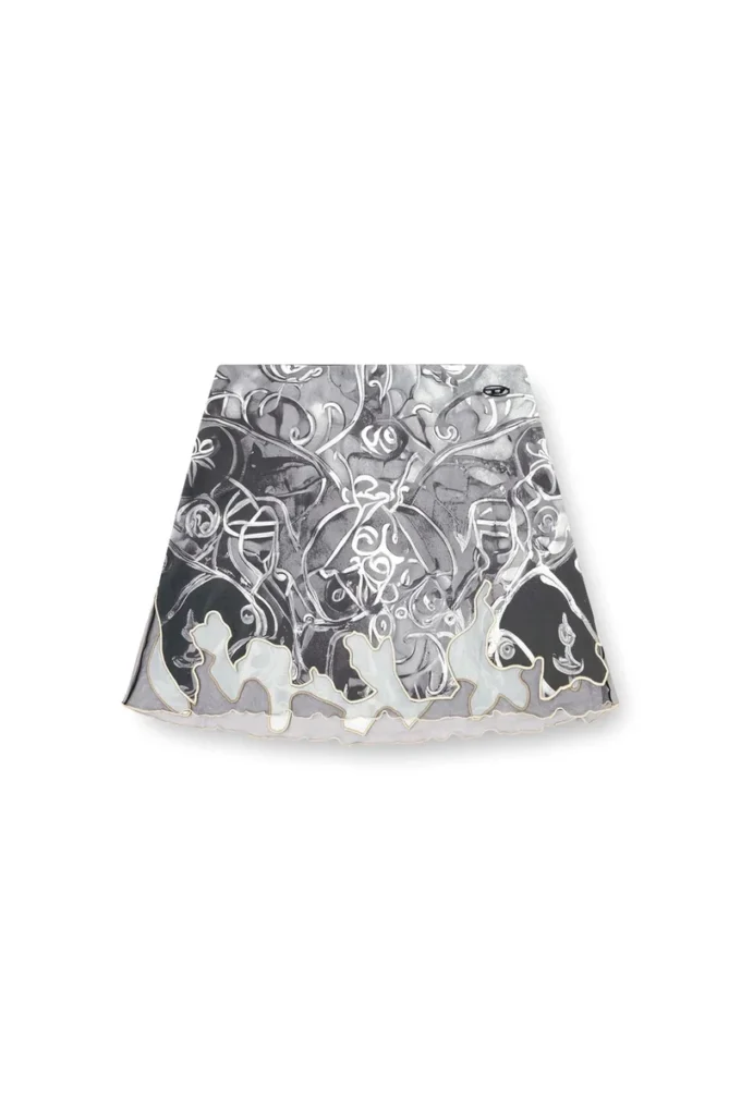 o-lane Mini-jupe en nylon avec imprimé héraldique