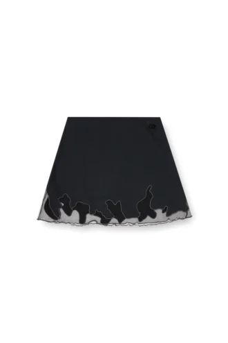 o-lane-r1 Mini-jupe en nylon avec empiècement en tulle