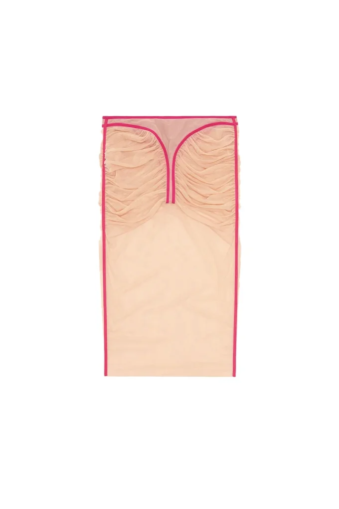 o-lyla Jupe midi transparente en tulle froncé