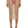 o-lyla Jupe midi transparente en tulle froncé
