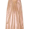 o-moni Jupe midi transparente en tulle enduit brillant