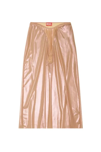 o-moni Jupe midi transparente en tulle enduit brillant