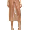 o-moni Jupe midi transparente en tulle enduit brillant