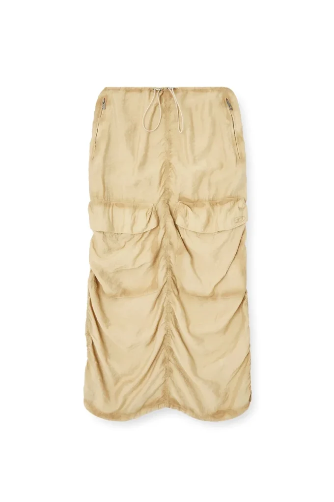 o-racle Jupe midi cargo en viscose-nylon traité