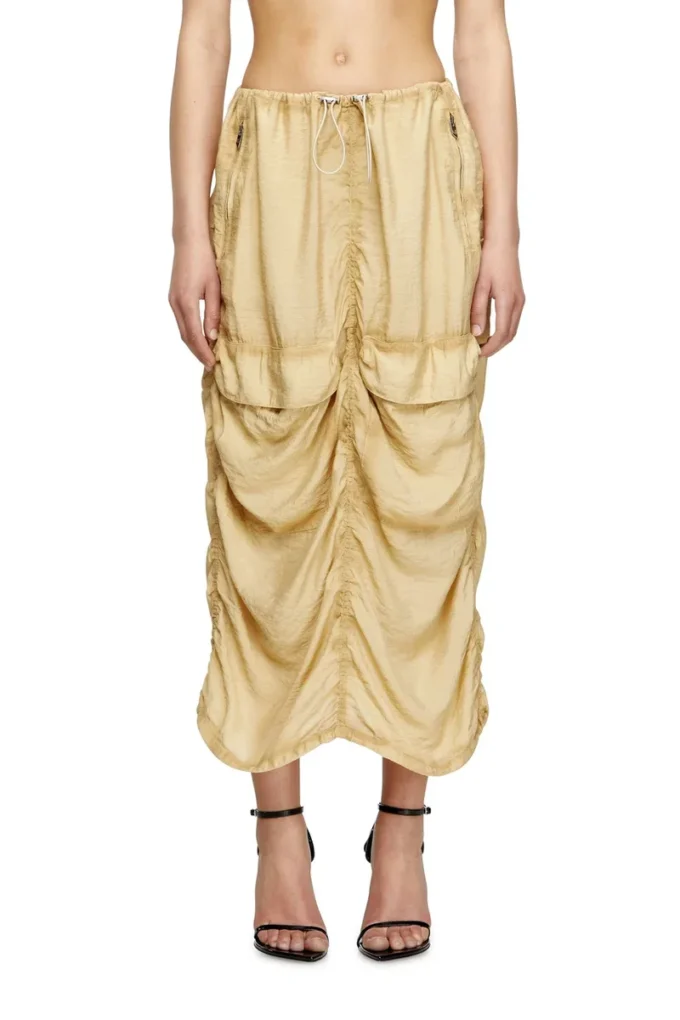 o-racle Jupe midi cargo en viscose-nylon traité