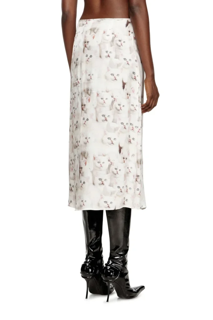 o-rchid-r1 Jupe midi en viscose avec imprimé intégral