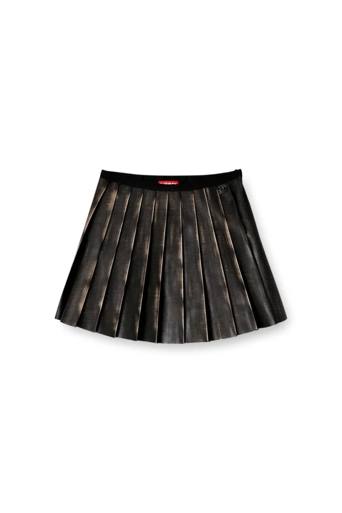 o-saka-mini Jupe courte plissée à effet vieilli
