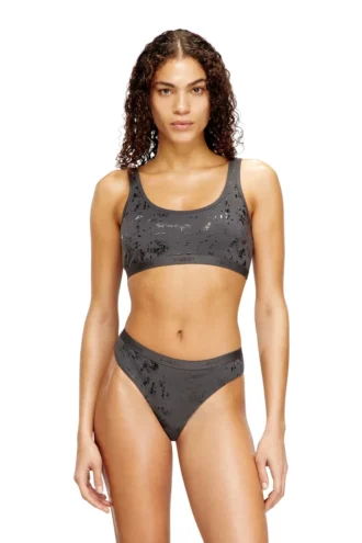 oriba-gft Bralet en coton stretch avec imprimé métallisé