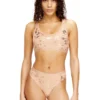 oriba-gft Bralet en coton stretch avec imprimé métallisé