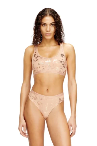 oriba-gft Bralet en coton stretch avec imprimé métallisé