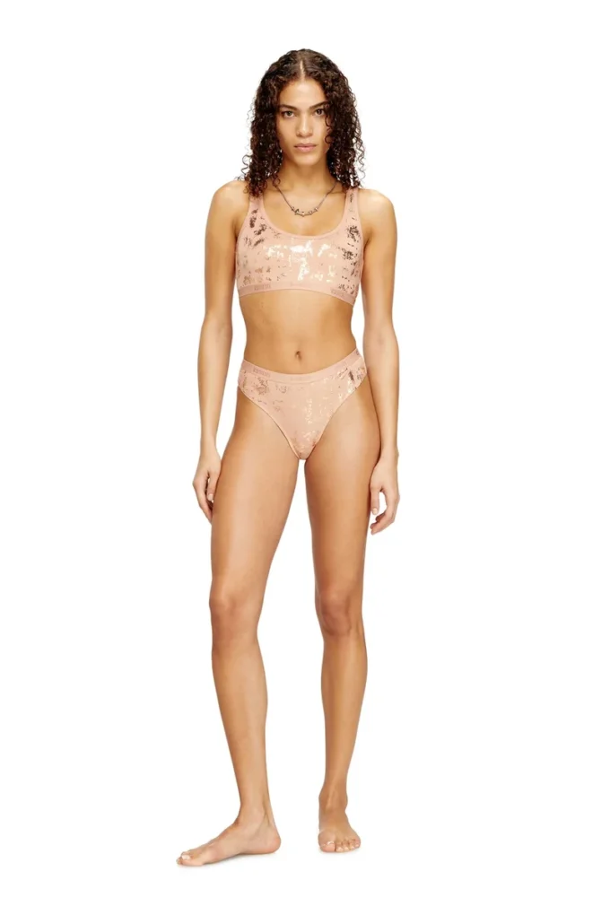 oriba-gft Bralet en coton stretch avec imprimé métallisé
