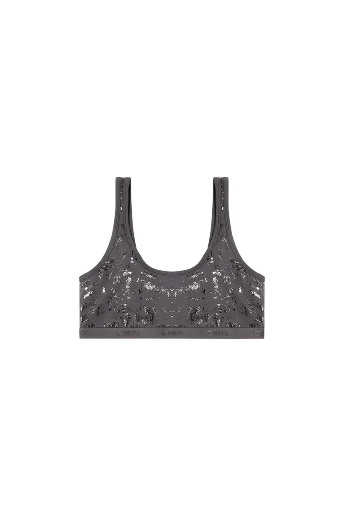 oriba-gft Bralet en coton stretch avec imprimé métallisé