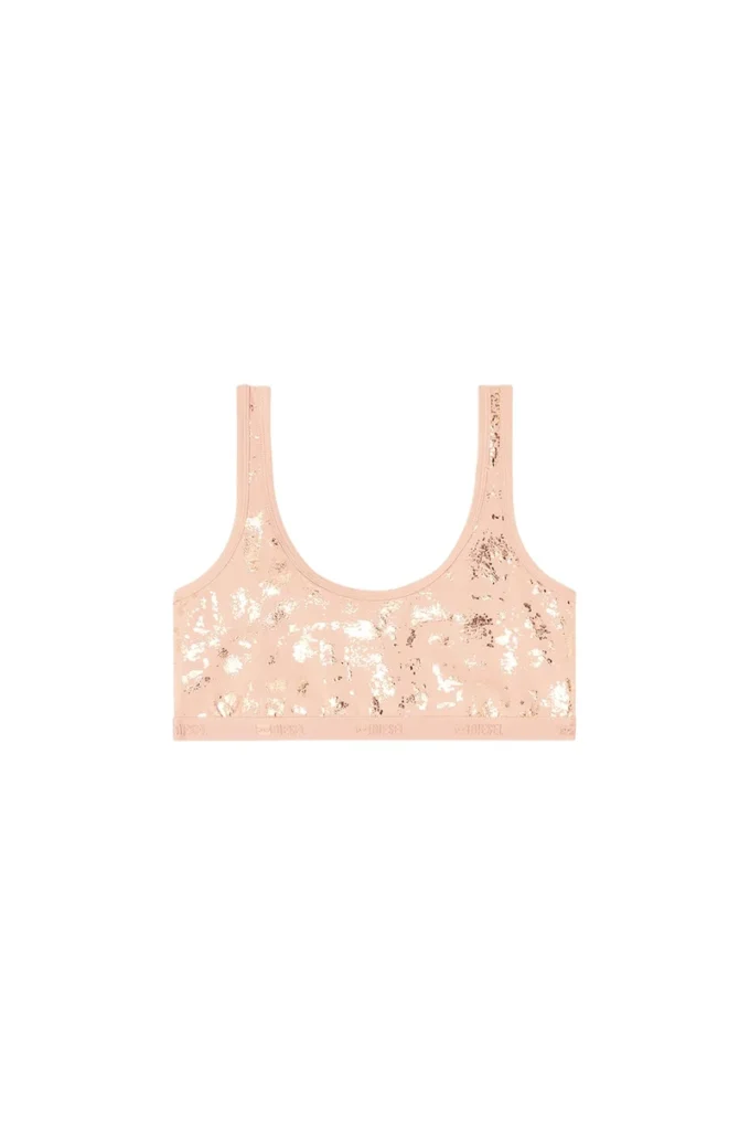 oriba-gft Bralet en coton stretch avec imprimé métallisé