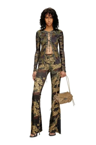p-affal Pantalon jazz avec imprimés camouflage mélangés