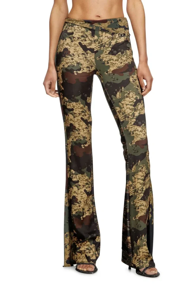 p-affal Pantalon jazz avec imprimés camouflage mélangés