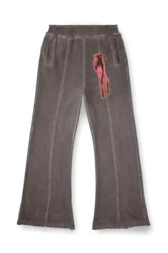 p-anta Pantalon en coton avec imprimés et clous