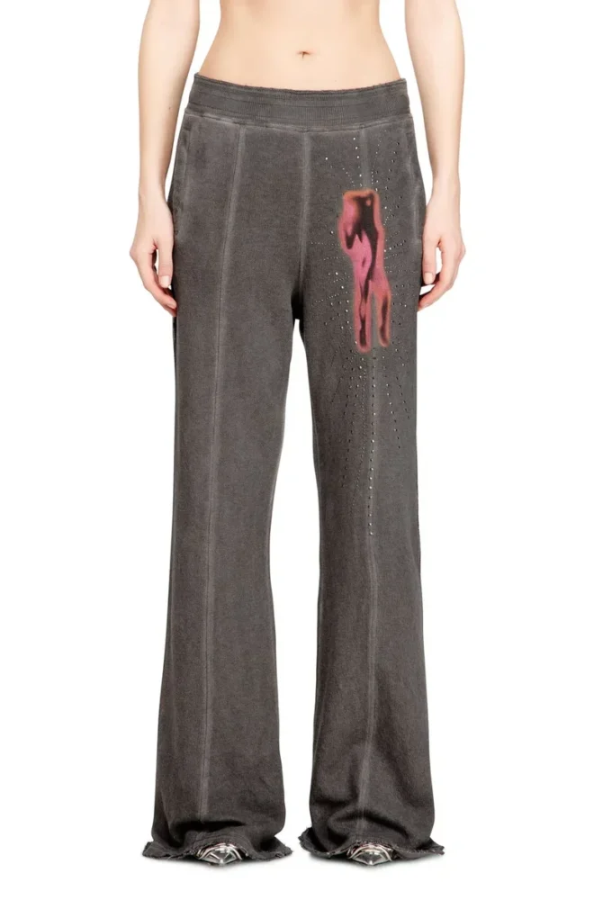 p-anta Pantalon en coton avec imprimés et clous