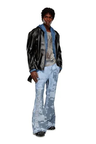 p-belb-p1 Pantalon de survêtement évasé en jersey enduit