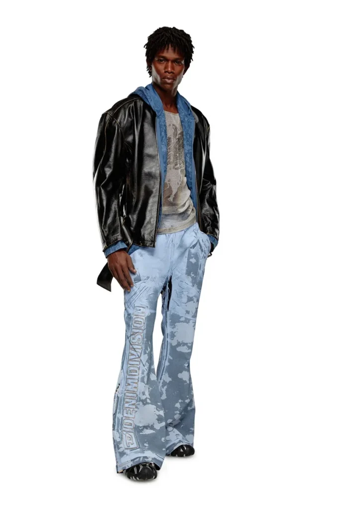 p-belb-p1 Pantalon de survêtement évasé en jersey enduit