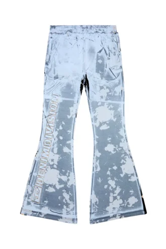p-belb-p1 Pantalon de survêtement évasé en jersey enduit
