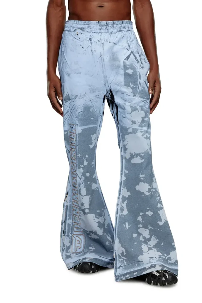 p-belb-p1 Pantalon de survêtement évasé en jersey enduit