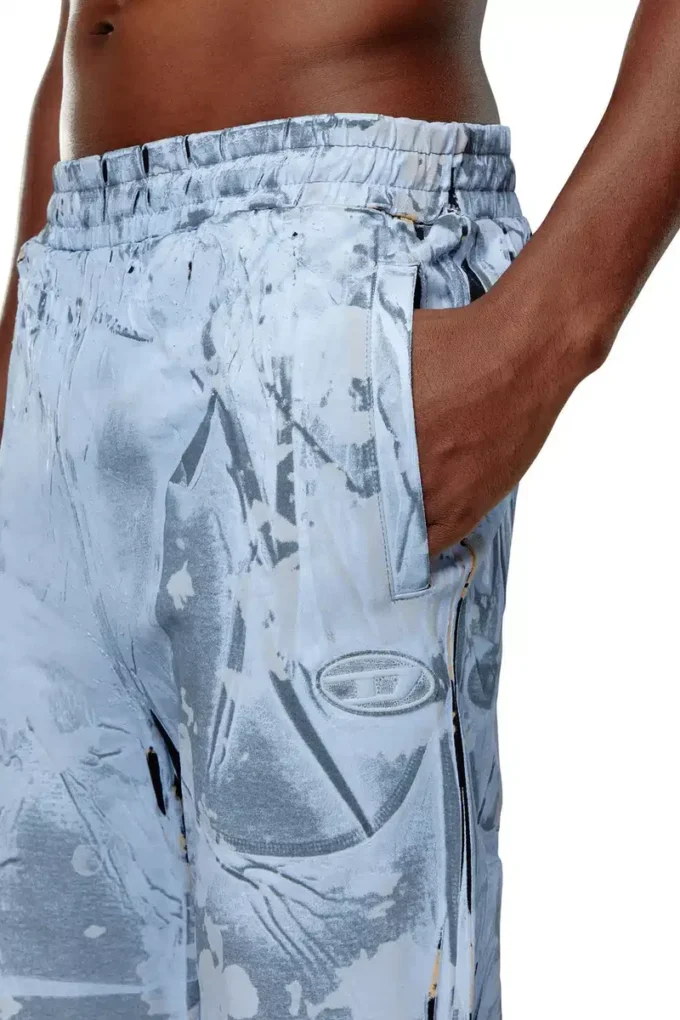 p-belb-p1 Pantalon de survêtement évasé en jersey enduit