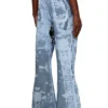 p-belb-p1 Pantalon de survêtement évasé en jersey enduit