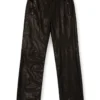 p-bru Pantalon élastiqué en cuir bouilli