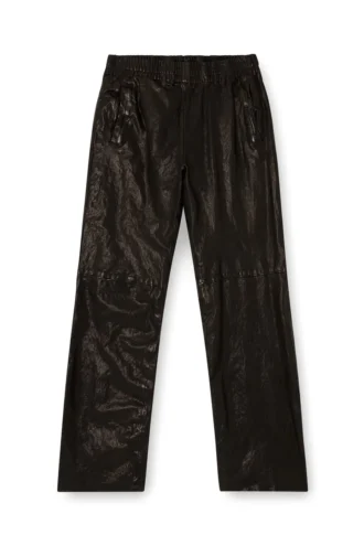p-bru Pantalon élastiqué en cuir bouilli
