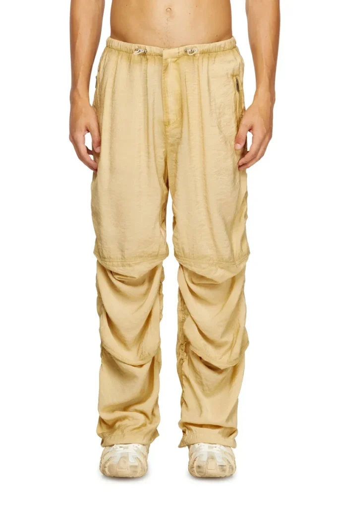 p-daily Pantalon utilitaire en tissu léger froissé