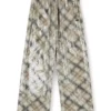 p-erqueen Pantalon à paillettes avec motif à carreaux