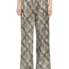 p-erqueen Pantalon à paillettes avec motif à carreaux