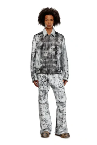 p-gen Pantalon en cuir traité
