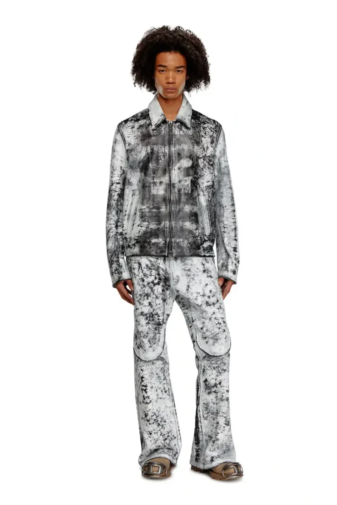 p-gen Pantalon en cuir traité