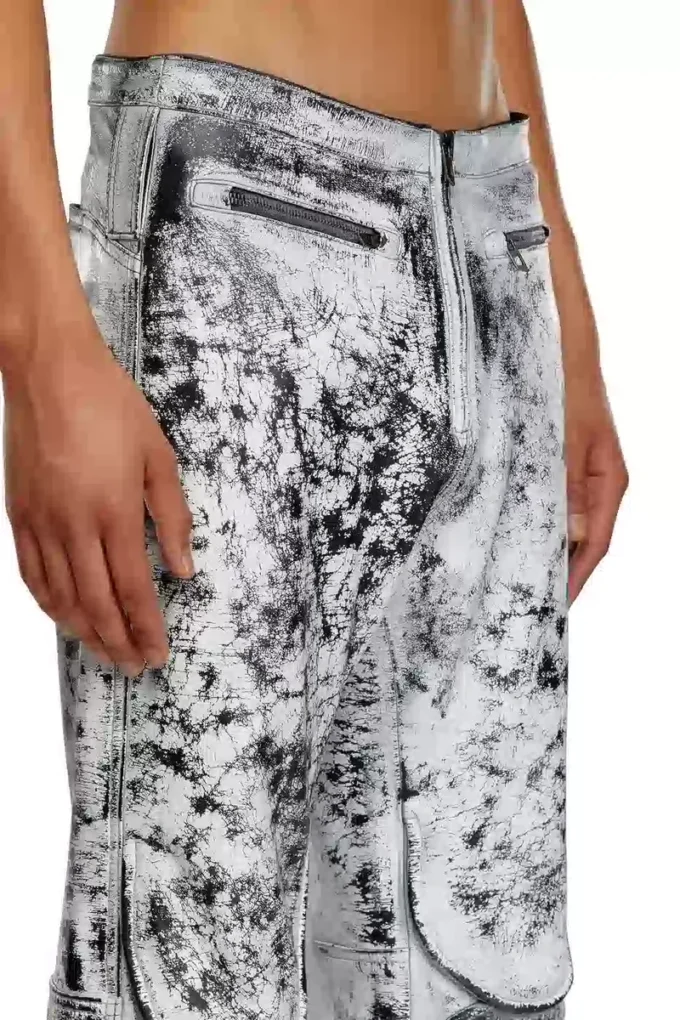 p-gen Pantalon en cuir traité