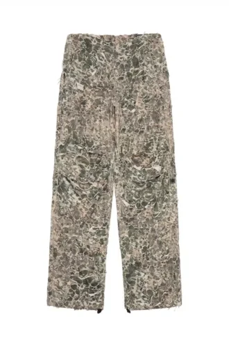 p-hokney Pantalon camouflage à effet délavé