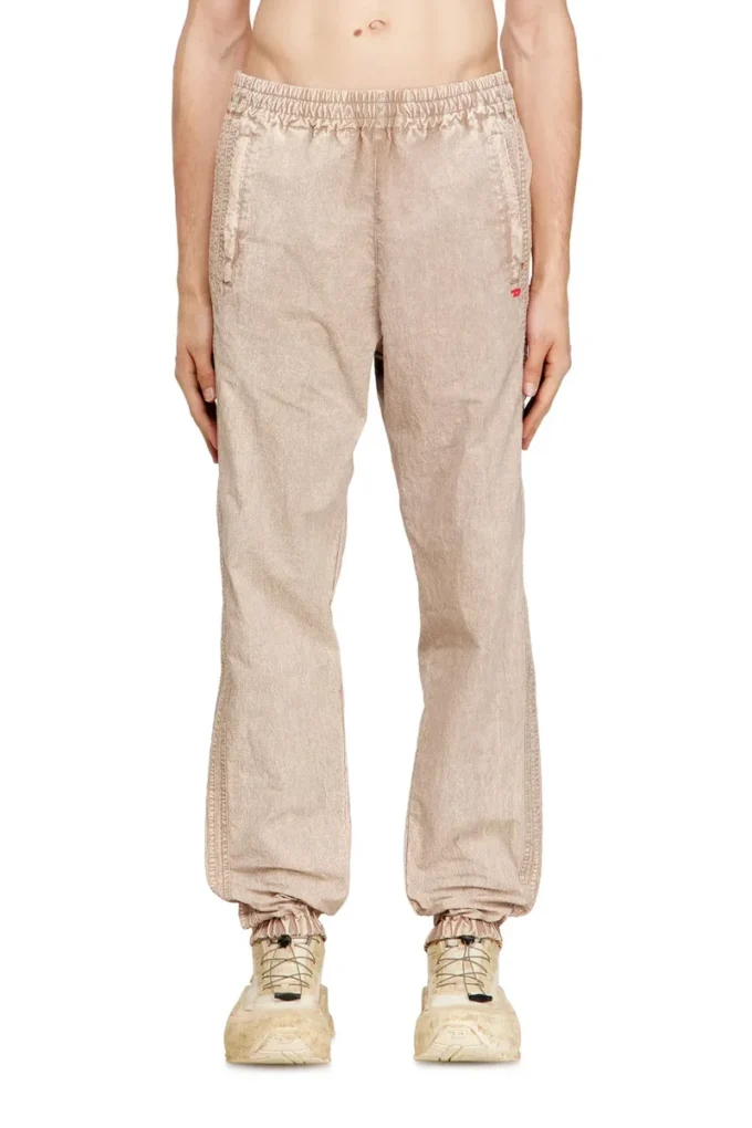 p-iusko-ag Pantalon en nylon délavé avec bandes latérales