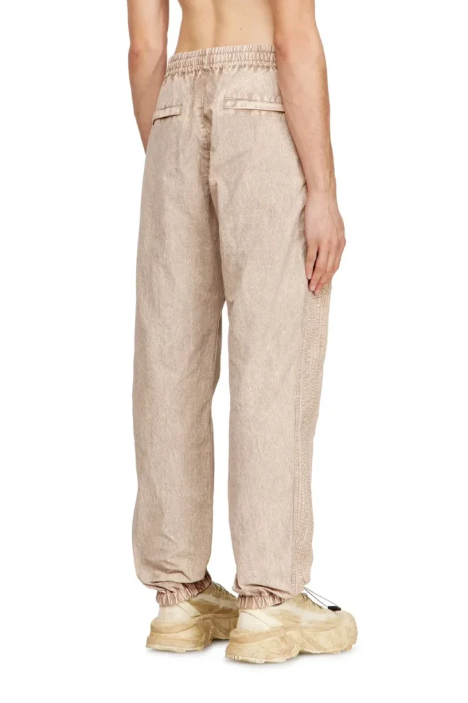 p-iusko-ag Pantalon en nylon délavé avec bandes latérales
