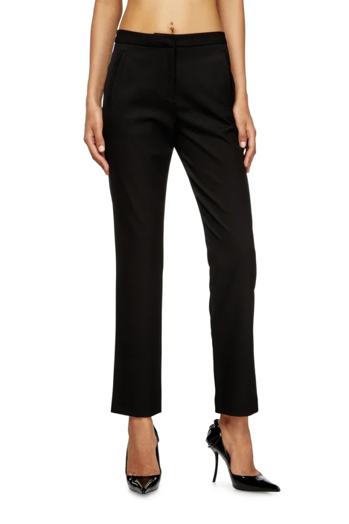 p-lacer-r2 Pantalon en laine mélangée avec poches passepoilées