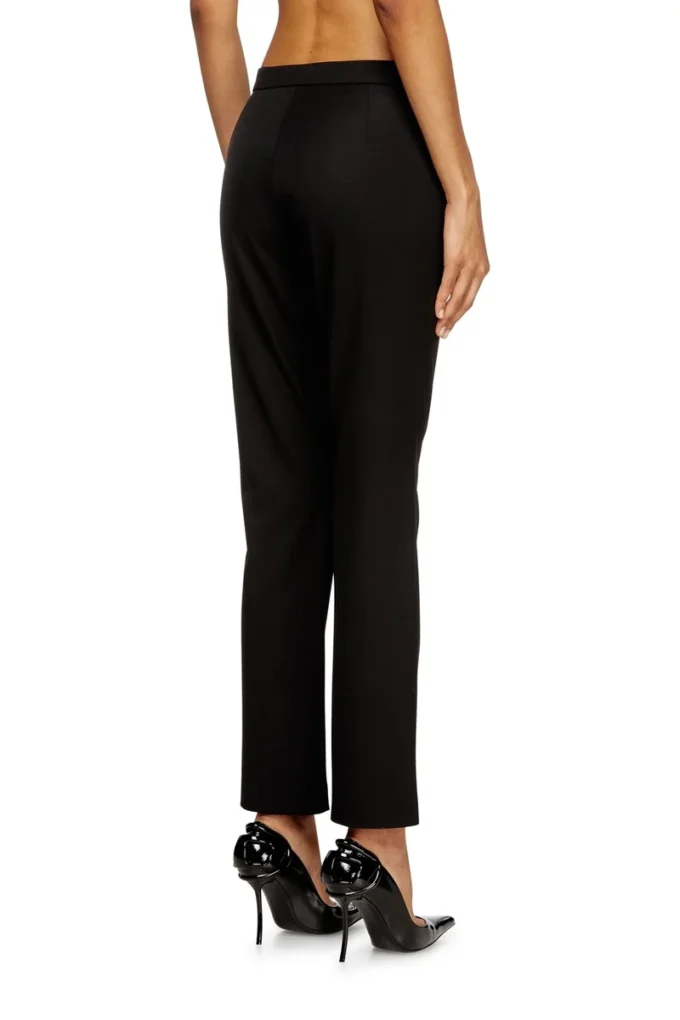 p-lacer-r2 Pantalon en laine mélangée avec poches passepoilées