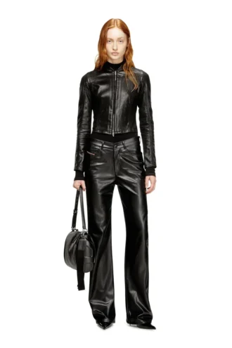 p-lain Pantalon cinq poches en tissu enduit