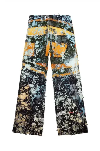 p-leopes-peel Pantalon déchiré avec imprimés cinéma