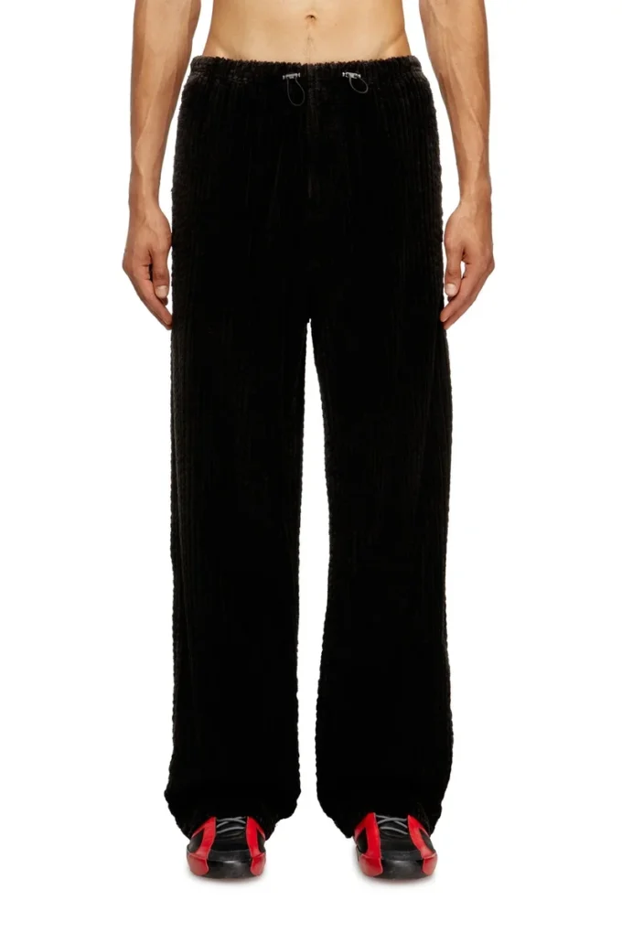 p-martial Pantalon en velours côtelé avec cordon de serrage