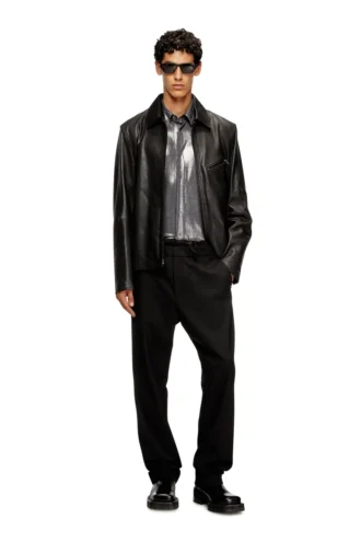 p-owers Pantalon en laine mélangée avec taille élastique